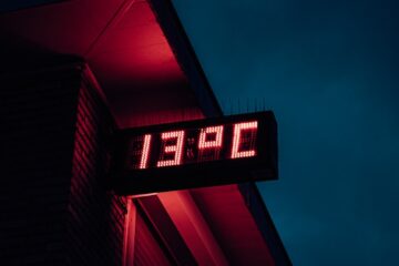 red and black led signage