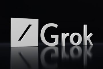 a black and white photo of the word grok