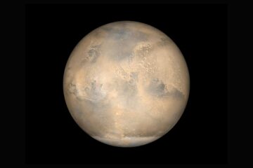 Mars on a black background