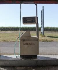 white Diesel gas pump station