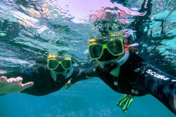 a person in scuba gear under water