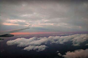 aerial photography of clouds from airplane